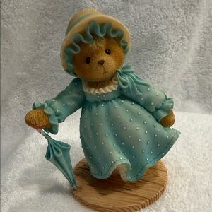 Cherished Teddies Figurine with Blue and Orange Accents